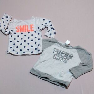 Carters 9 Month Girls Long Sleeve 2 Sweatshirts Super Cute, Smile